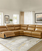 Raphael Genuine Leather Power Reclining Corner Sectional with USB and Type-C