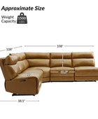 Raphael Genuine Leather Power Reclining Corner Sectional with USB and Type-C