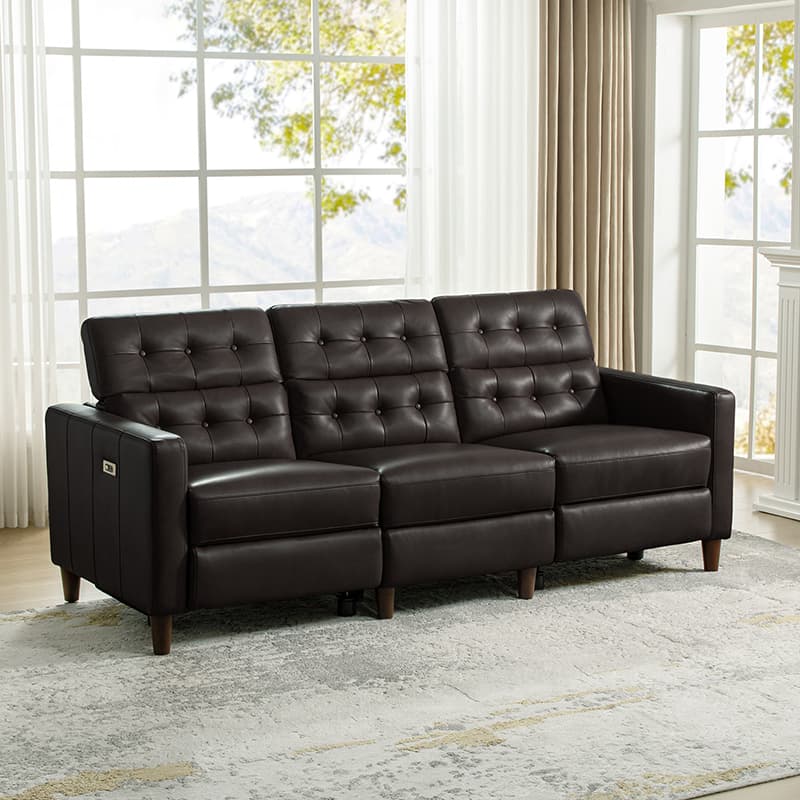 Viktor Mid-century Modern Oversized Power Sectional Sofa with Adjustable Headrests