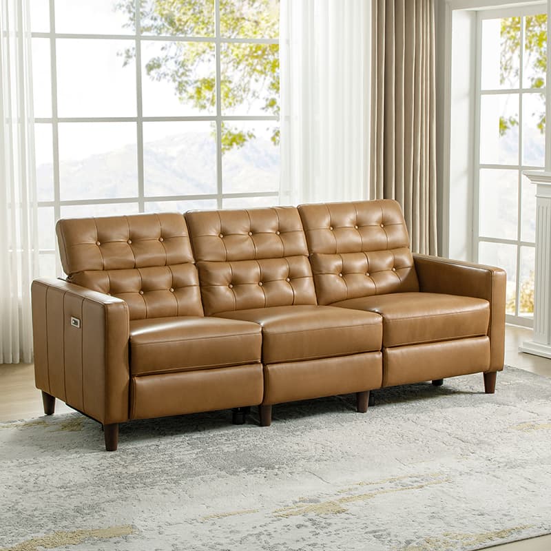 Viktor Mid-century Modern Oversized Power Sectional Sofa with Adjustable Headrests