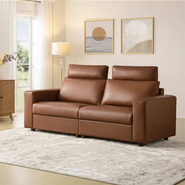 Placidus Modern Square Armrests Genuine Leather Sofa