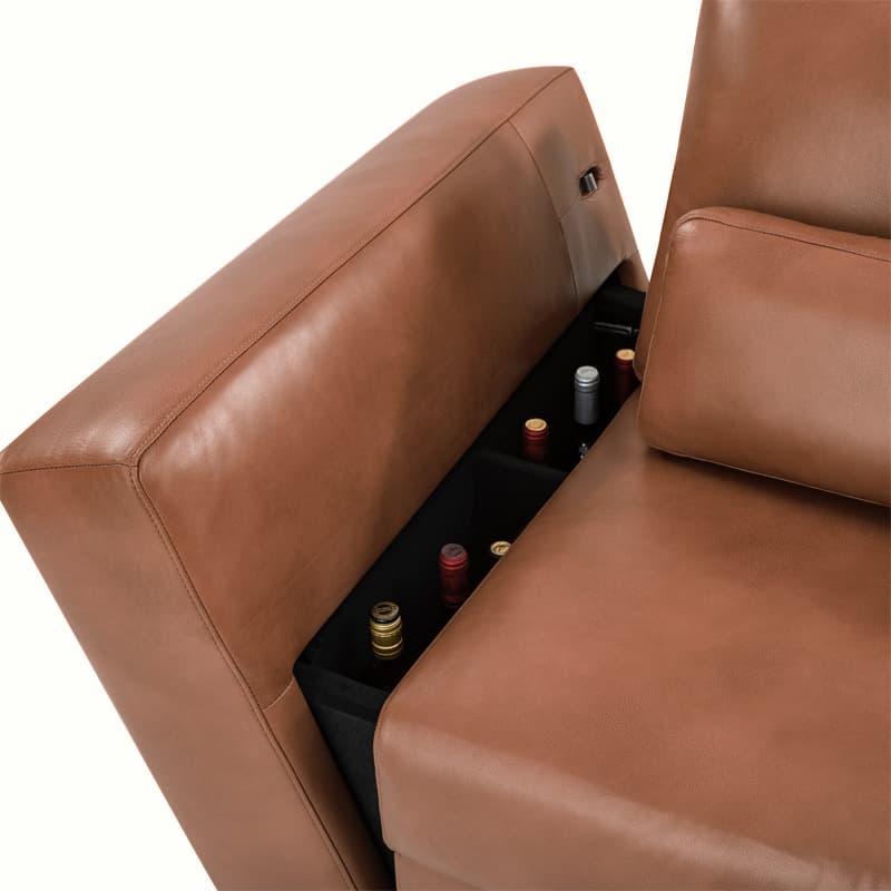 Placidus Modern Square Armrests Genuine Leather Sofa