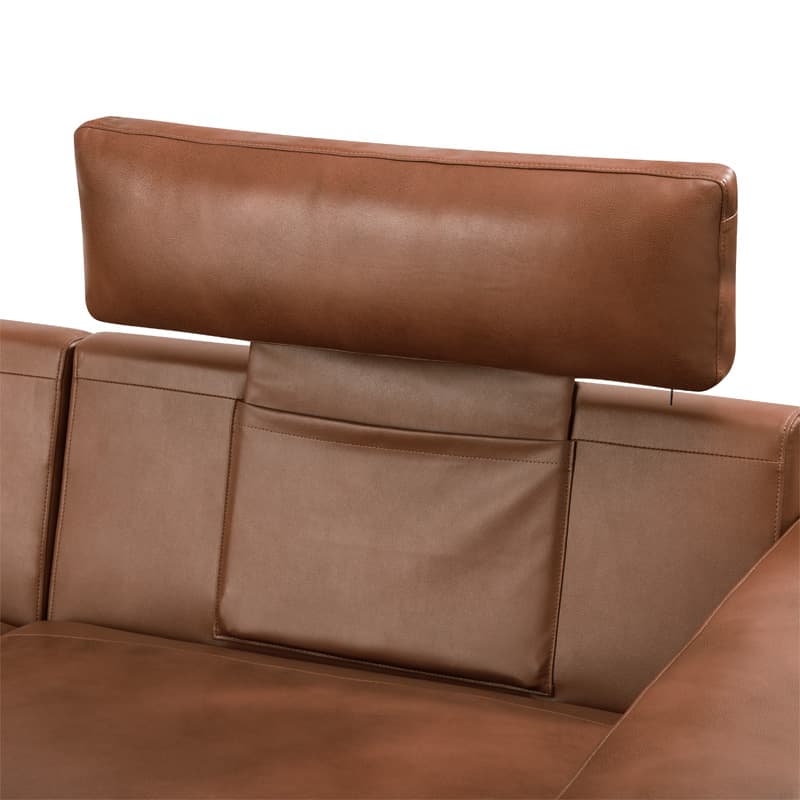 Placidus Modern Square Armrests Genuine Leather Sofa