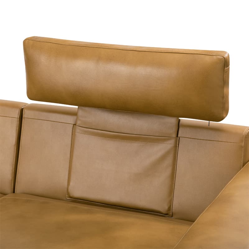 Placidus Modern Square Armrests Genuine Leather Sofa