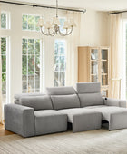Moussea Modern Chenille Power Reclining Sofa with Sofa Bed Functionality