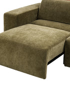 Moussea Modern Chenille Power Reclining Sofa with Sofa Bed Functionality