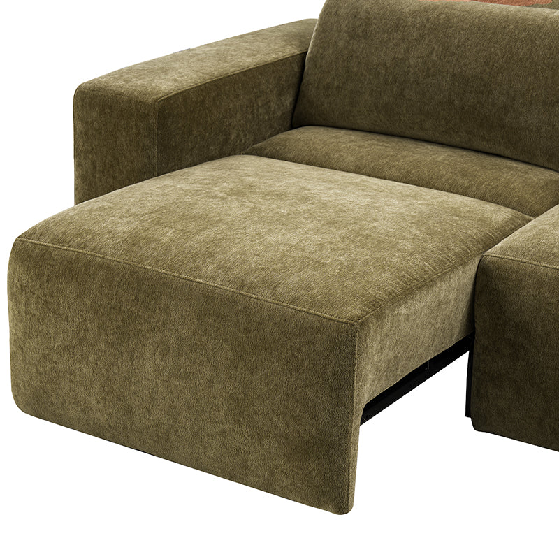 Moussea Modern Chenille Power Reclining Sofa with Sofa Bed Functionality