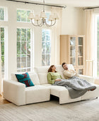 Moussea Modern Chenille Power Reclining Sofa with Sofa Bed Functionality