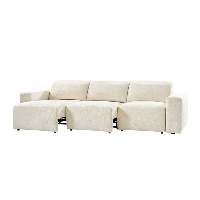 Moussea Modern Chenille Power Reclining Sofa with Sofa Bed Functionality
