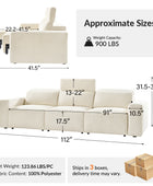 Moussea Modern Chenille Power Reclining Sofa with Sofa Bed Functionality