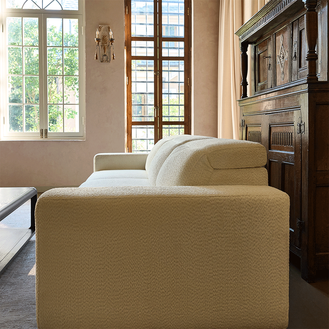 Modern Chenille Upholstered Reclining Sofa with Electric Recliners for Living Room