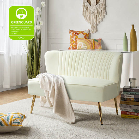 Bariana Velvet Loveseat-HULALA HOME