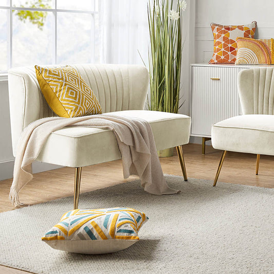 Bariana Velvet Loveseat-HULALA HOME