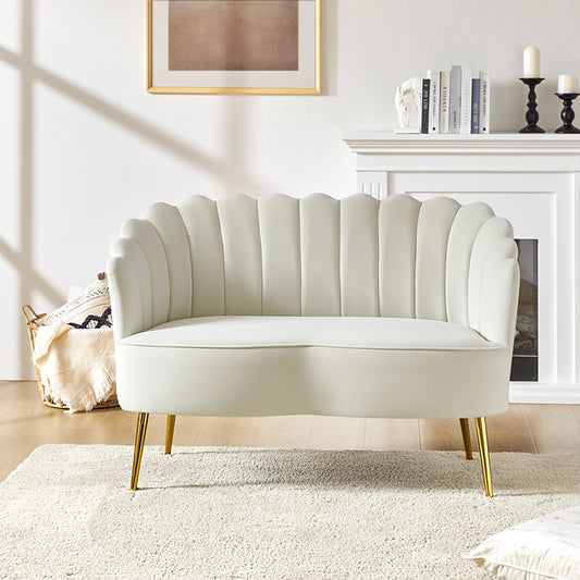 Ariel Scalloped Velvet Loveseat