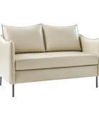 Vic Modern Industrial Loveseat with PU Leather