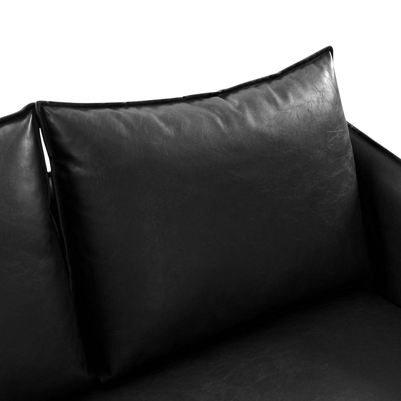 Vic Modern Industrial Loveseat with PU Leather