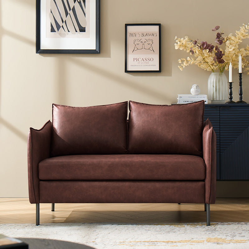 Vic Modern Industrial Loveseat with PU Leather