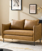 Vic Modern Industrial Loveseat with PU Leather