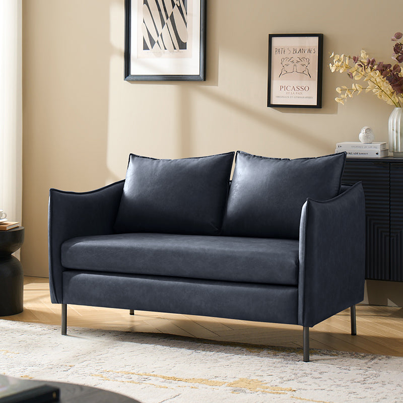 Vic Modern Industrial Loveseat with PU Leather