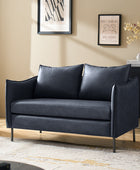 Vic Modern Industrial Loveseat with PU Leather