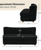 Rod Modern Aesthetics Loveseat with Thick Seat Cushion