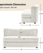 Rod Modern Aesthetics Loveseat with Thick Seat Cushion