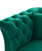 Modern Luxury Glam Velvet Sofa with Tufted Buttons & Gold Metal Accents