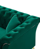 Modern Luxury Glam Velvet Sofa with Tufted Buttons & Gold Metal Accents