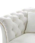 Modern Luxury Glam Velvet Sofa with Tufted Buttons & Gold Metal Accents