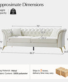Modern Luxury Glam Velvet Sofa with Tufted Buttons & Gold Metal Accents