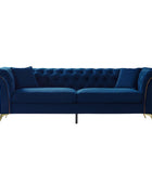 Modern Luxury Glam Velvet Sofa with Tufted Buttons & Gold Metal Accents