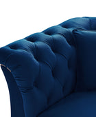 Modern Luxury Glam Velvet Sofa with Tufted Buttons & Gold Metal Accents