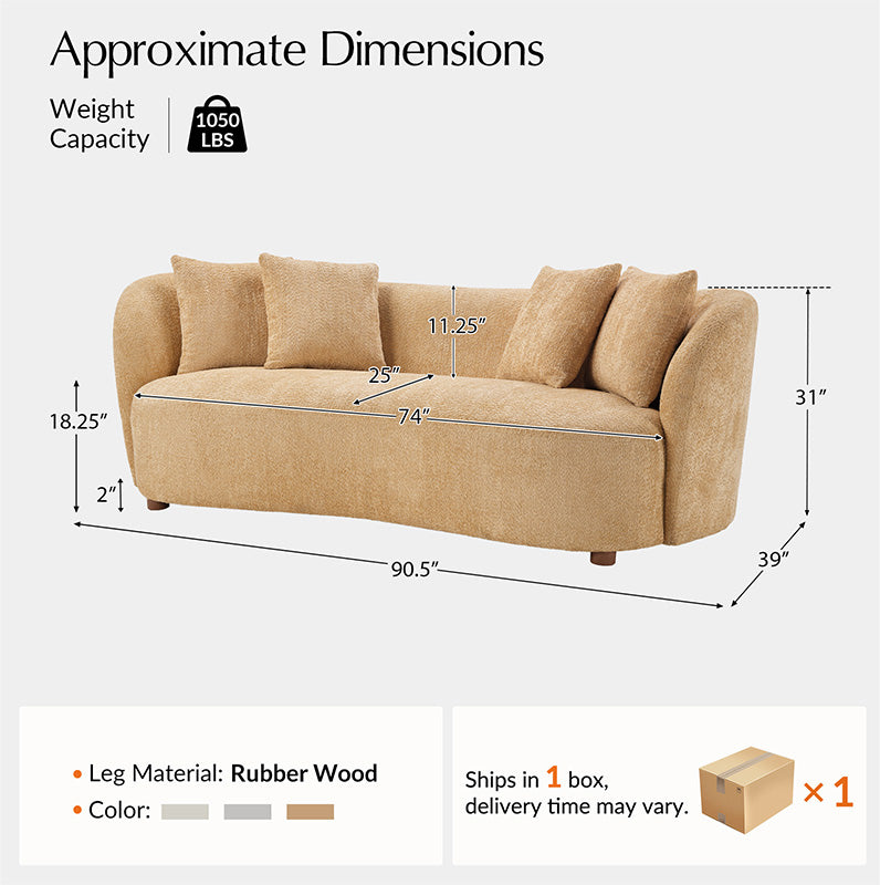 Urtuna Modern Sofa with 4 Pillows – Comfortable, Stylish, and Perfect for Any Living Room