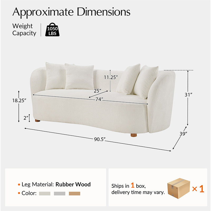 Urtuna Modern Sofa with 4 Pillows – Comfortable, Stylish, and Perfect for Any Living Room