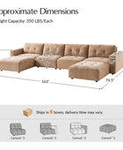 Memosa Modular Deep Seating Sectional Sofa - Cloud-Like Comfort with Memory Foam Cushions
