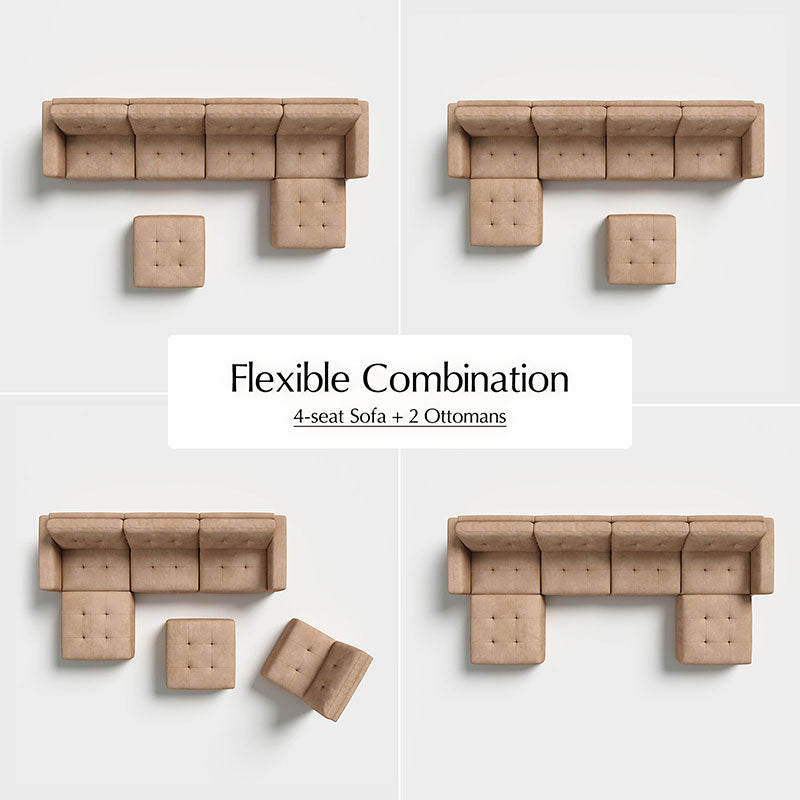 Memosa Modular Deep Seating Sectional Sofa - Cloud-Like Comfort with Memory Foam Cushions