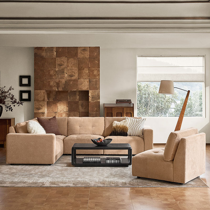 Memosa Modular Deep Seating Sectional Sofa - Cloud-Like Comfort with Memory Foam Cushions