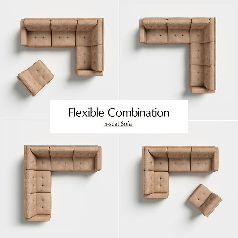 Memosa Modular Deep Seating Sectional Sofa - Cloud-Like Comfort with Memory Foam Cushions