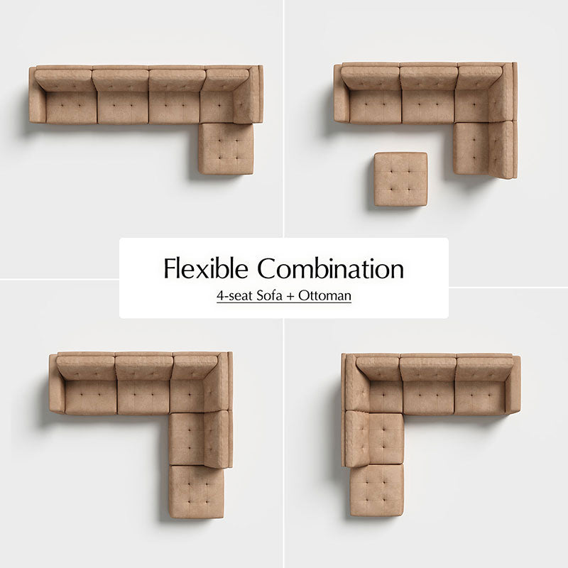 Memosa Modular Deep Seating Sectional Sofa - Cloud-Like Comfort with Memory Foam Cushions