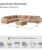 Memosa Modular Deep Seating Sectional Sofa - Cloud-Like Comfort with Memory Foam Cushions