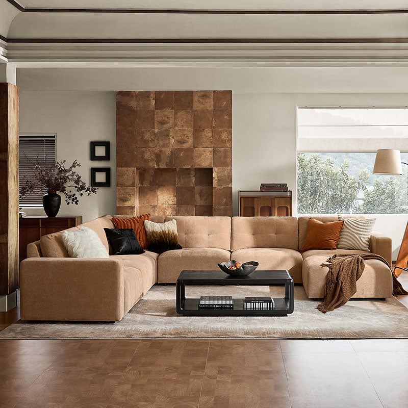 Memosa Modular Deep Seating Sectional Sofa - Cloud-Like Comfort with Memory Foam Cushions