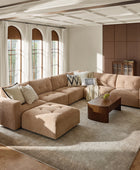 Memosa Deep-Seat Modular Sectional Sofa with Memory Foam Cushions
