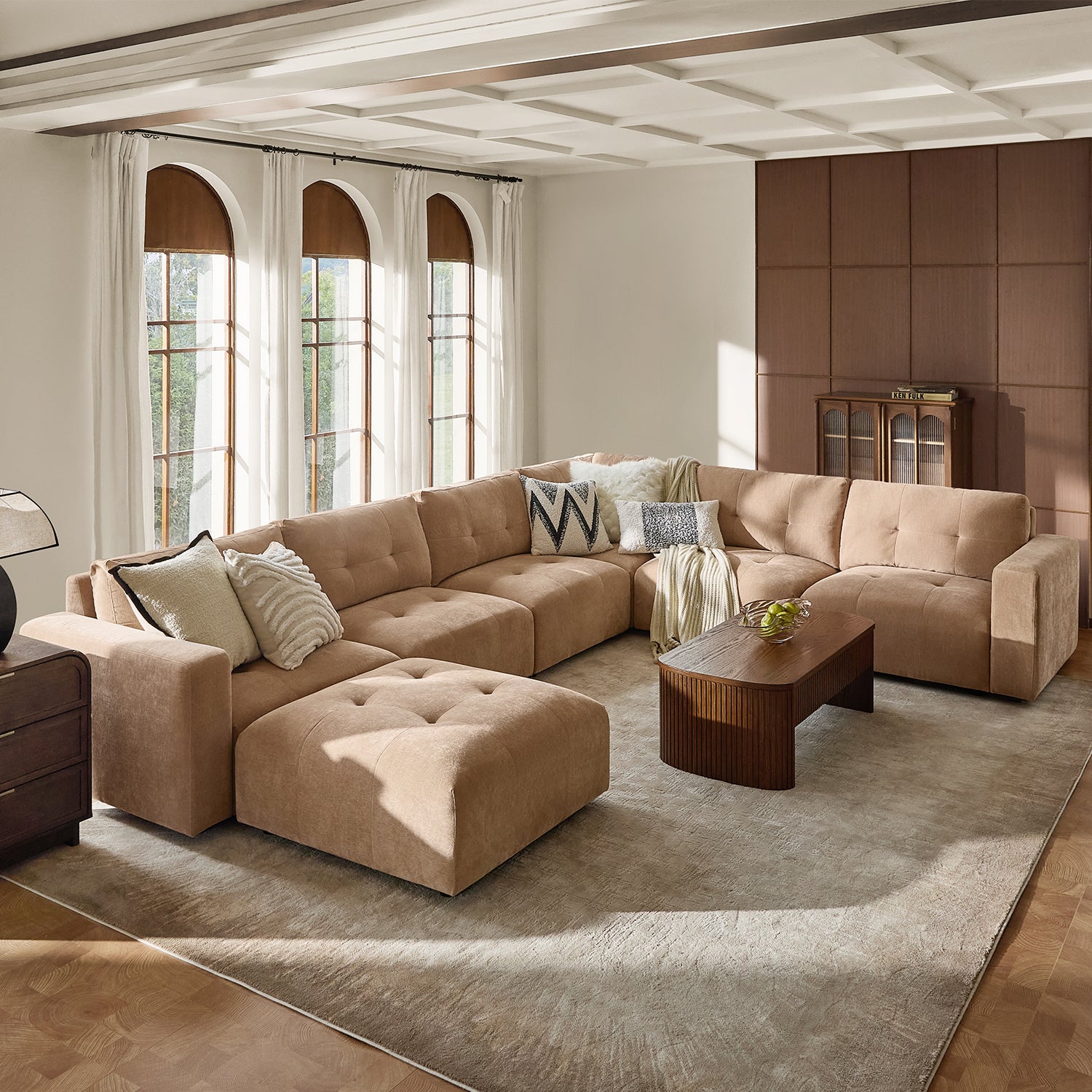 Memosa Deep-Seat Modular Sectional Sofa with Memory Foam Cushions
