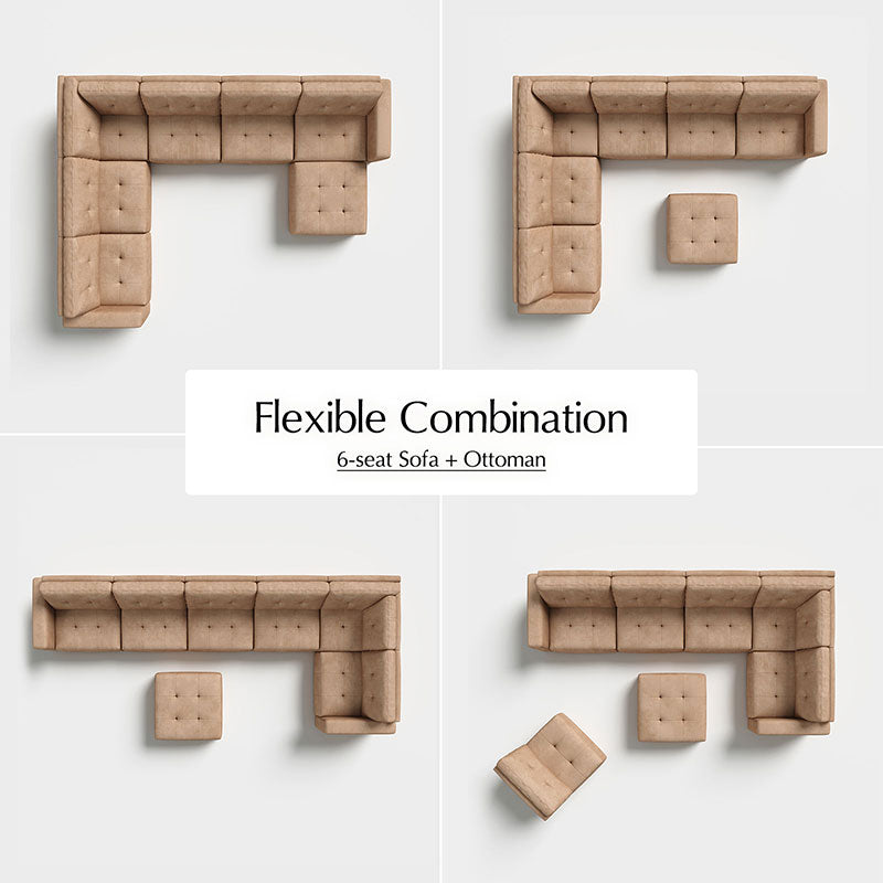 Memosa Modular Deep Seating Sectional Sofa - Cloud-Like Comfort with Memory Foam Cushions