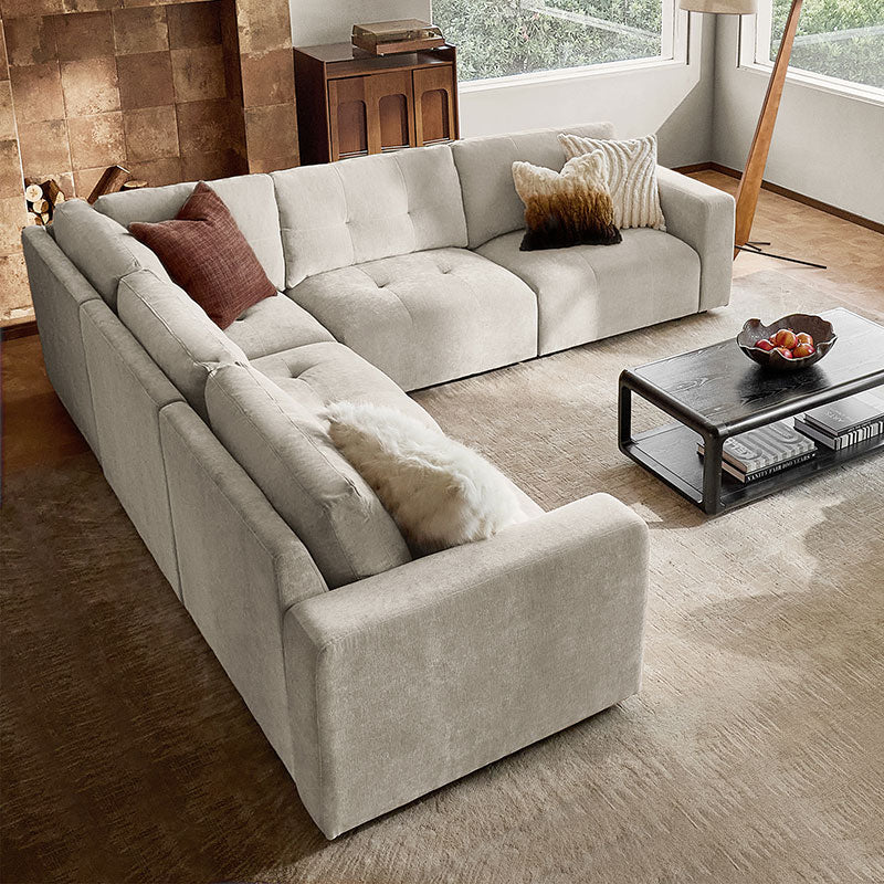 Memosa Modular Deep Seating Sectional Sofa - Cloud-Like Comfort with Memory Foam Cushions