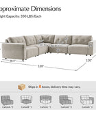 Memosa Modular Deep Seating Sectional Sofa - Cloud-Like Comfort with Memory Foam Cushions