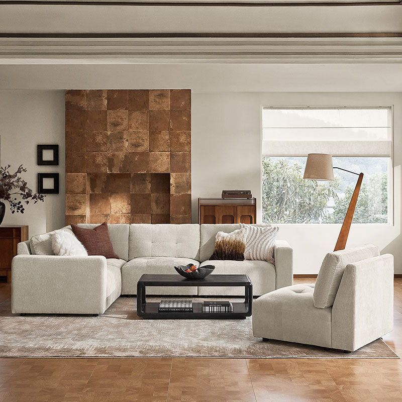 Memosa Modular Deep Seating Sectional Sofa - Cloud-Like Comfort with Memory Foam Cushions