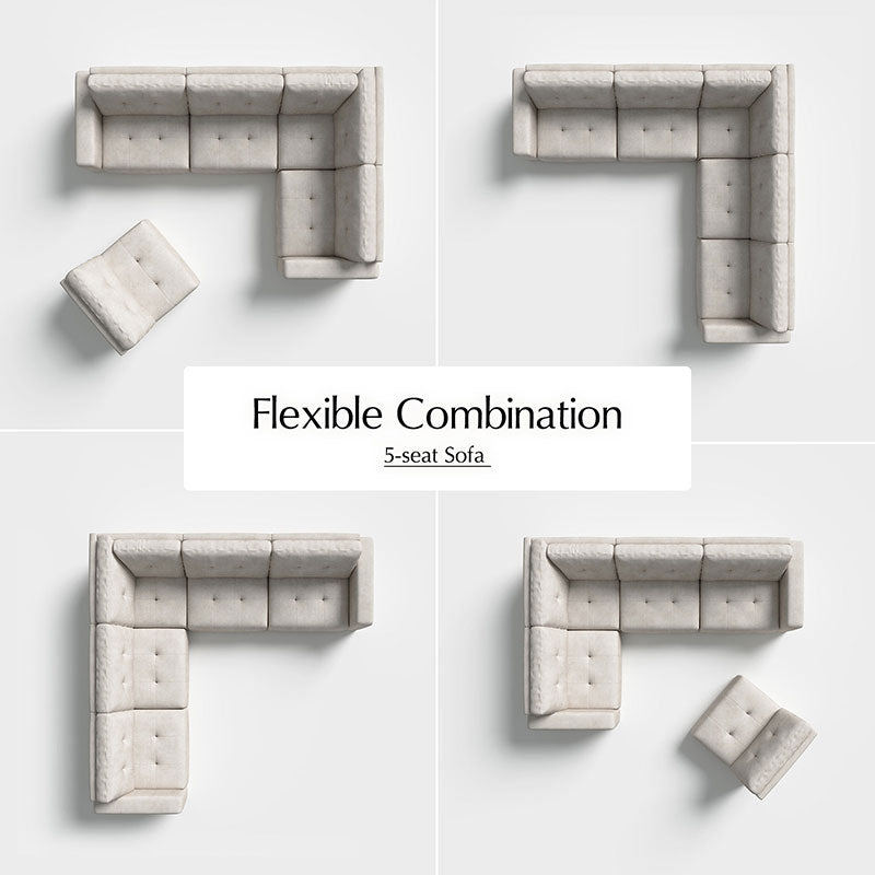 Memosa Modular Deep Seating Sectional Sofa - Cloud-Like Comfort with Memory Foam Cushions