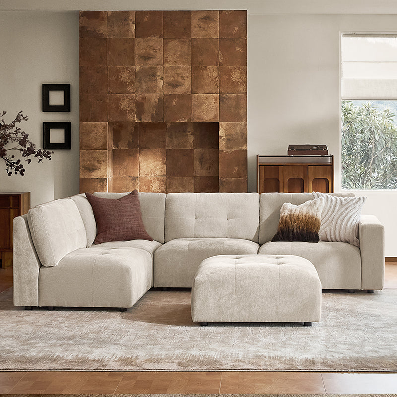 Memosa Modular Deep Seating Sectional Sofa - Cloud-Like Comfort with Memory Foam Cushions