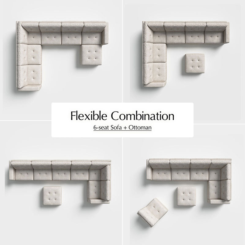 Memosa Modular Deep Seating Sectional Sofa - Cloud-Like Comfort with Memory Foam Cushions